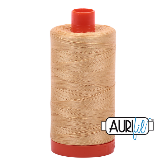 50wt Aurifil Ocher Yellow 100% Cotton Mako Thread #MK50-5001