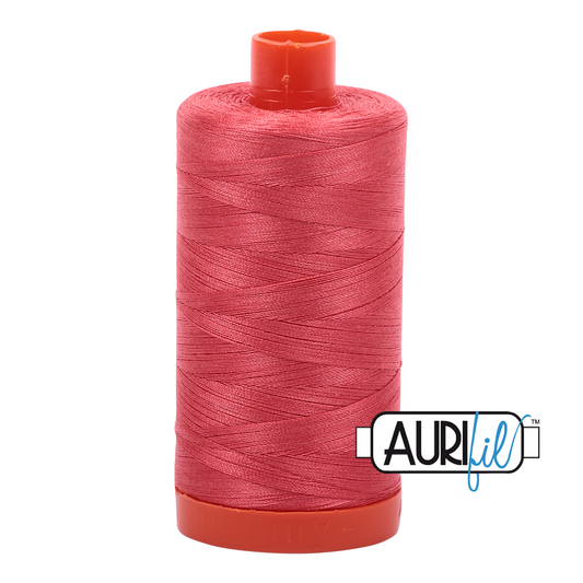 50wt Aurifil Medium Red 100% Cotton Mako Thread #MK50-5002