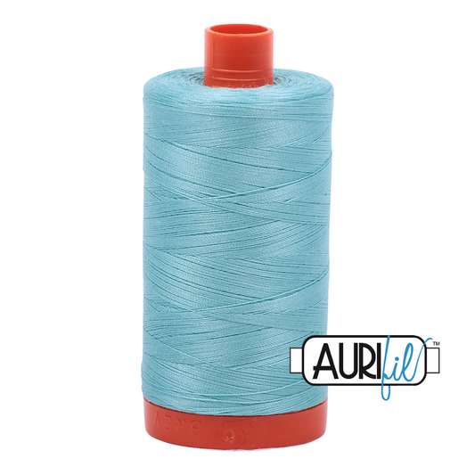 50wt Aurifil Light Turquoise 100% Cotton Mako Thread #MK50-5006