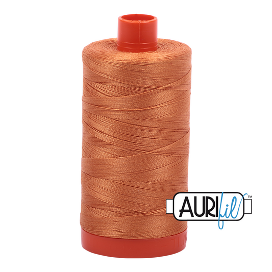 50wt Aurifil Medium Orange 100% Cotton Mako Thread #MK50-5009