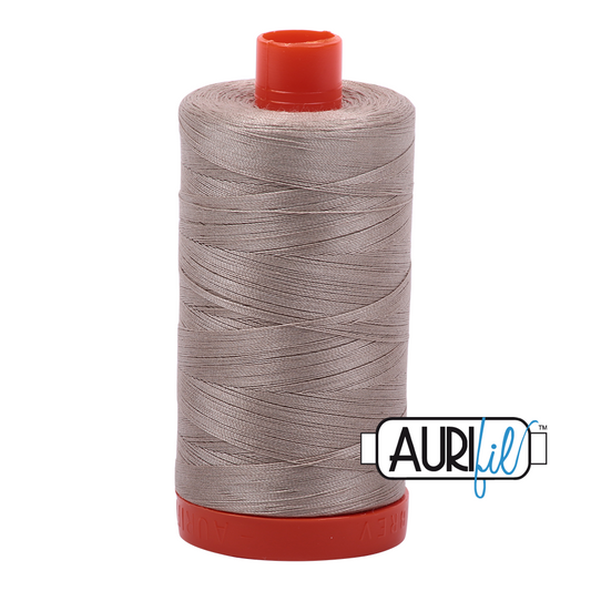50wt Aurifil Rope Beige 100% Cotton Mako Thread #MK50-5011