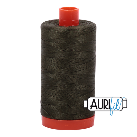 50wt Aurifil Dark Green 100% Cotton Mako Thread #MK50-5012
