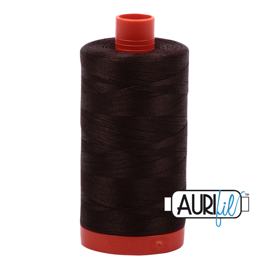50wt Aurifil Dark Brown 100% Cotton Mako Thread #MK50-5024