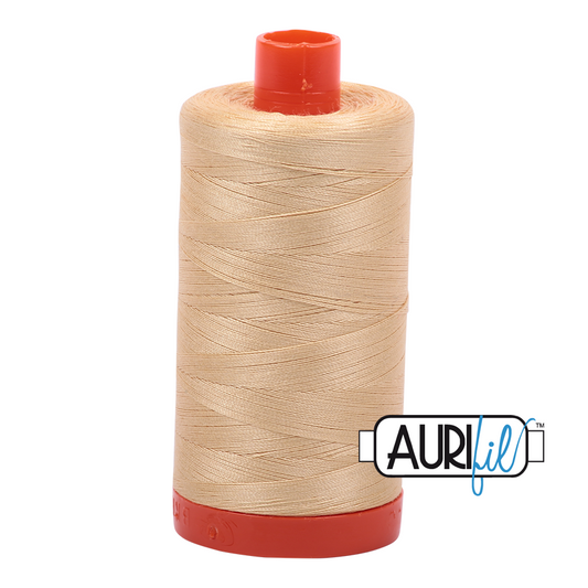 50wt Aurifil Light Caramel 100% Cotton Mako Thread #MK50-6001