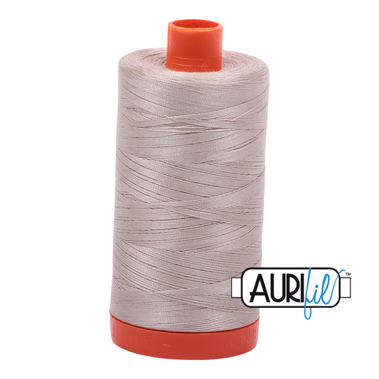 50wt Aurifil Pewter 100% Cotton Mako Thread #MK50-6711