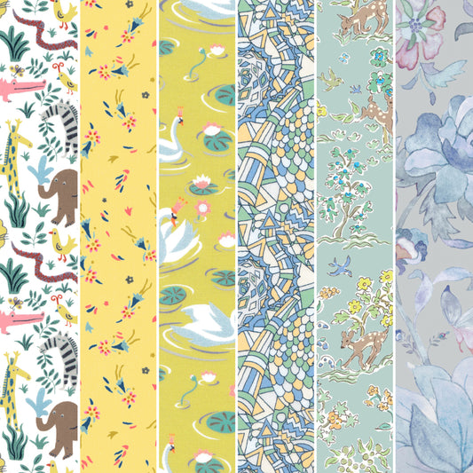Paradise Lands Green/Yellow FQ Bundle
