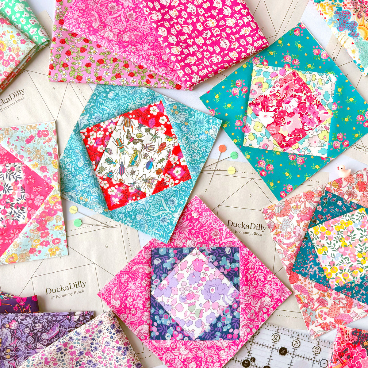 Economy Block Quilt Kit - Ice Cream Social