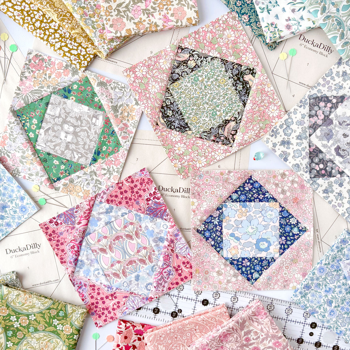 Economy Block Party Quilt Kit - Hopscotch