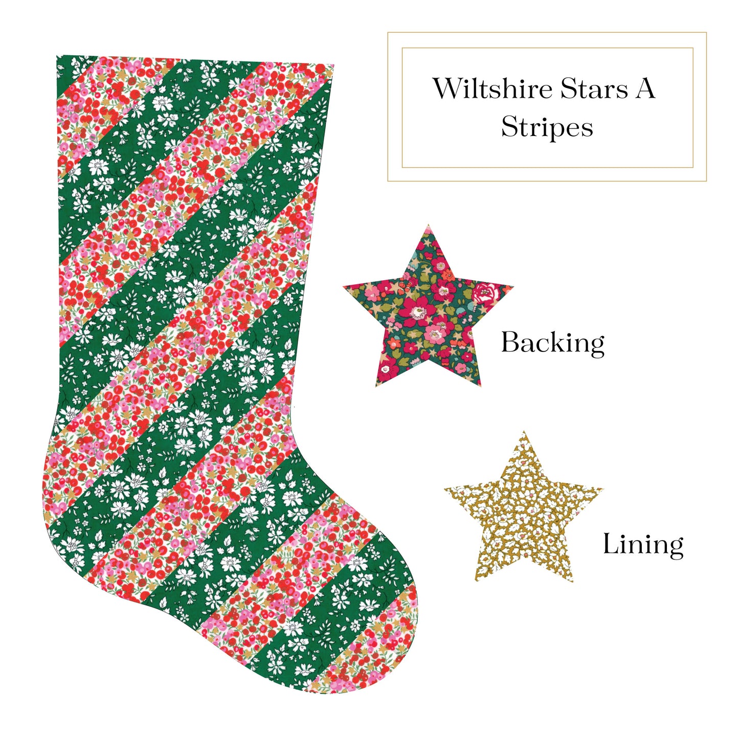Striped Jingle Stocking - Wiltshire Stars A