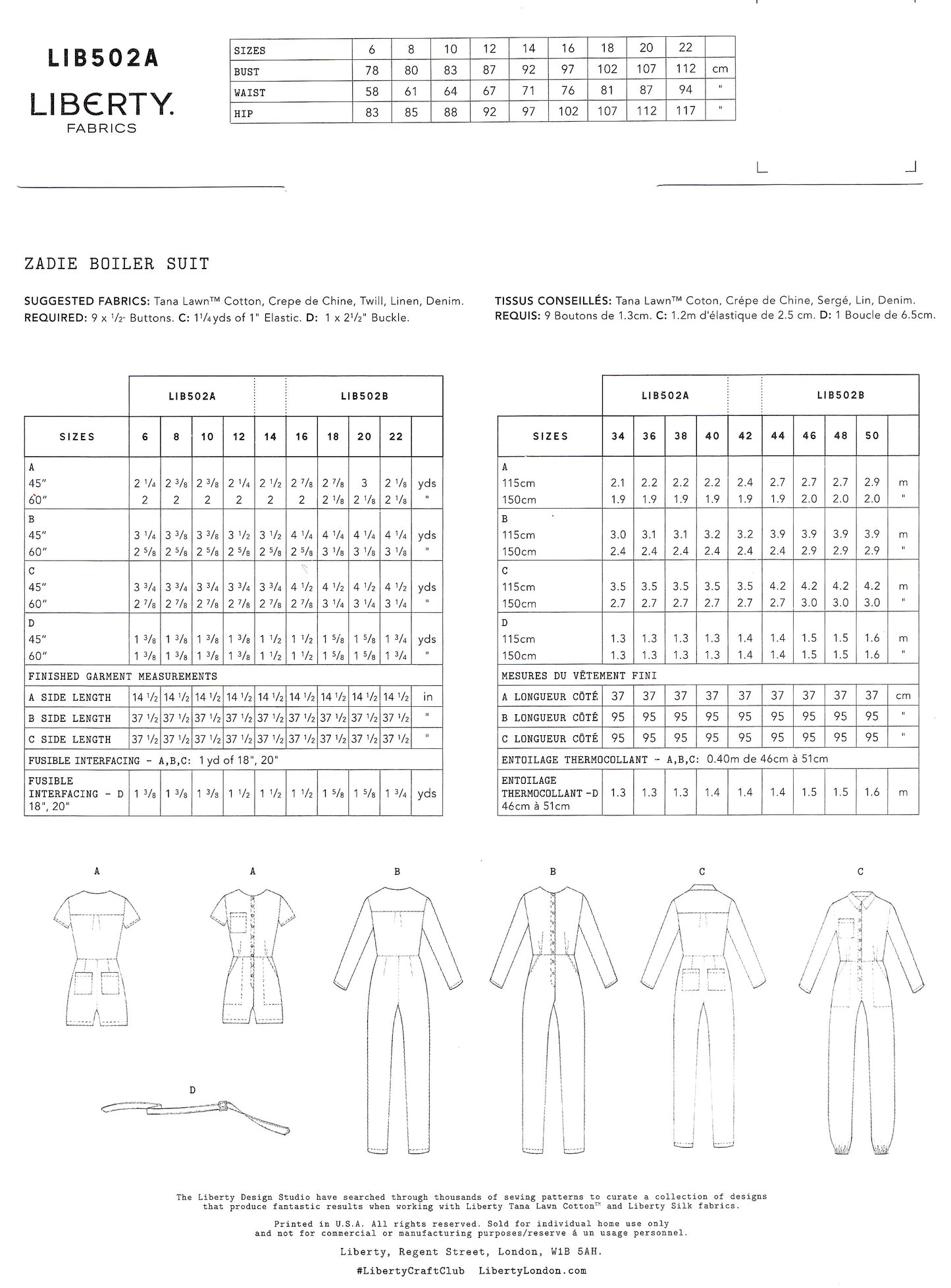 Zadie Boiler Suit Pattern