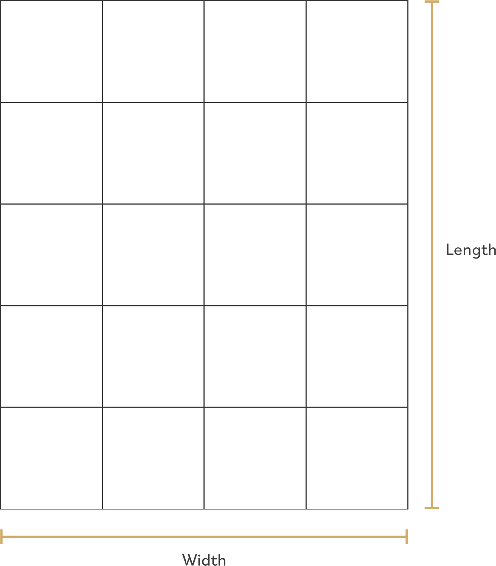 Diagram for measuring charm squares.